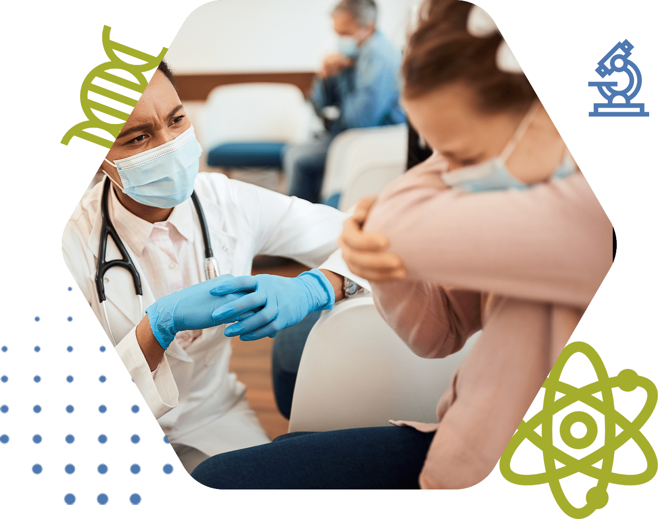 worried black dentist face mask communicating