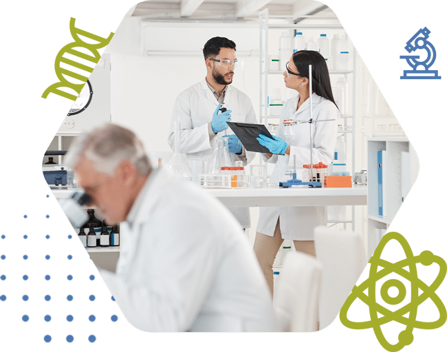 doctor checking bactaria in microscope